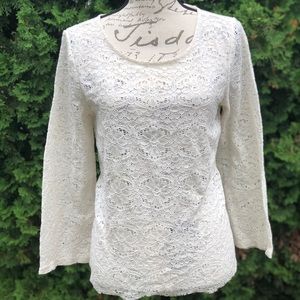 Loft White Lace Blouse